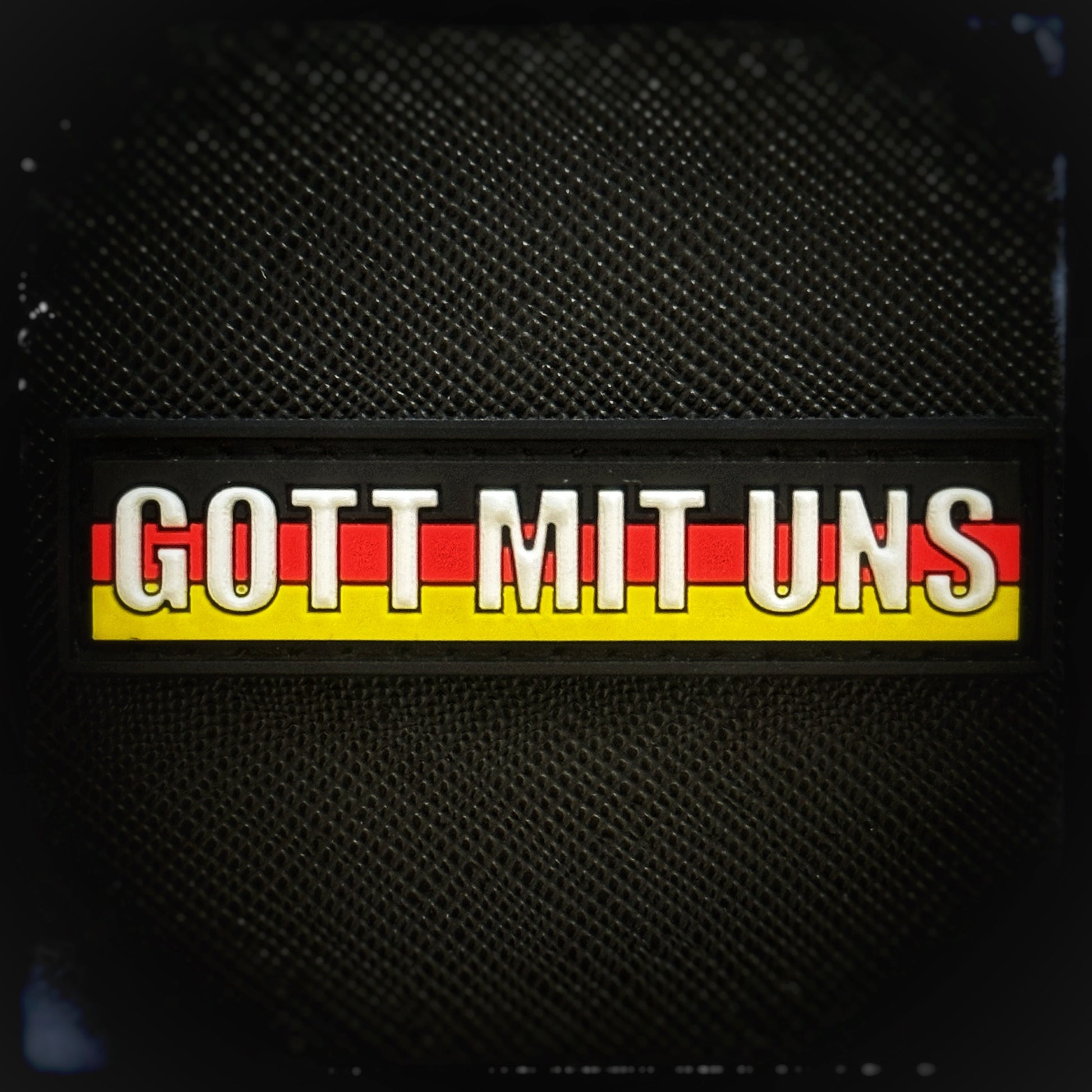 3D PVC Patch with Velcro: Gott mit uns (1701 - 1970s)  High quality and durable PVC patch for collectors, airsofters and members of the military. Nobiscum deu was a war cry of the Roman Empire. It was adopted by the prussian army in 1701 and used by the germans until 1970s.