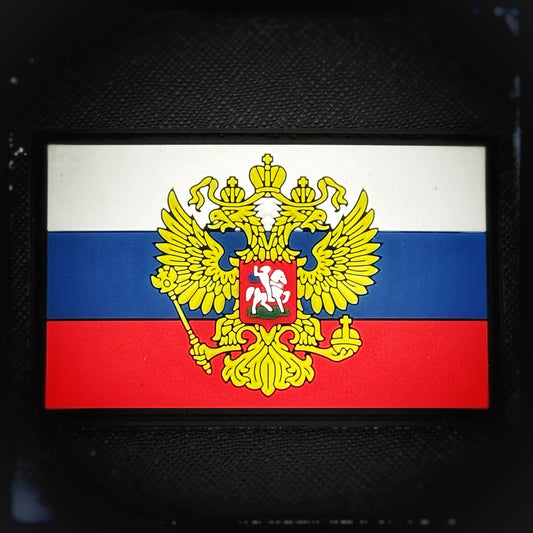 3D PVC patch with Velcro: State flag of the Russian federation, est. 1993.  High quality and durable 3D PVC patch for collectors, airsofters and members of the military. patchworld.net Patchworld