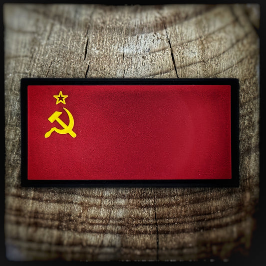 3D PVC Patch withh velcro: Flag of the Union of Soviet Socialist Republics, UdSSR (1922–1991)   High quality and durable 3D PVC patch for collectors, airsofters and members of the military. patchworld.net Patchworld
