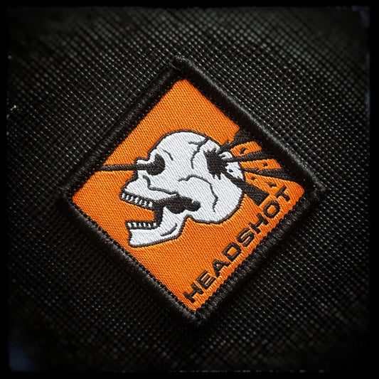Woven patch with velcro: Toxic pictogram.  High quality and durable woven patch for collectors, airsofters and members of the military. This morale patch is more likely to be worn by snipers and people who disagree on funerals with an open casket. patchworld.net Patchworld