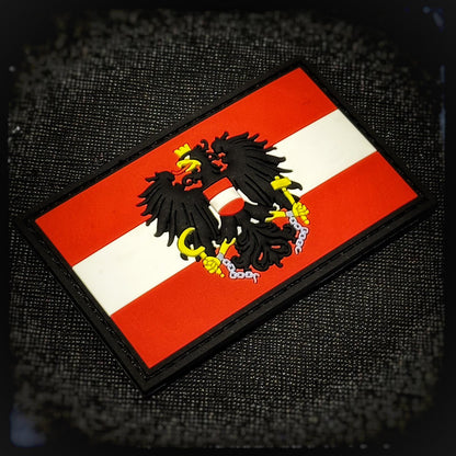 3D PVC Patch 2nd Republic of Austria, est. 1955. Austria was part of the Holy Roman Empire and later the Austro-Hungarian Empire, which collapsed in 1918. After the republic failed in 1934, Austria was ruled by the authoritarian Ständestaat until 1938, when it was annexed by Nazi Germany. Austria regained independence in 1955 after Allied occupation. High quality and durable PVC, woven and embroidered patches for collectors, airsofters and military enthusiasts. Also serves as a morale patch.