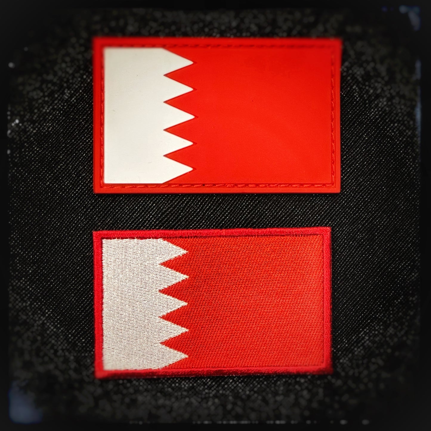 Bahrain velcro patch of Bahrain in PVC, woven and embroidered patches. High quality and durable PVC, woven and embroidered patches for collectors, airsofters and military enthusiasts. Also serves as a morale patch. patchworld. patchworld.net