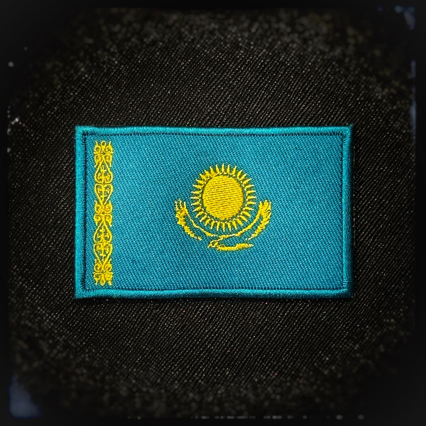 Kazakhstan embroidered velcro patch. High quality and durable PVC, woven and embroidered patches for collectors, airsofters and military enthusiasts. Also serves as a morale patch. patchworld. patchworld.net