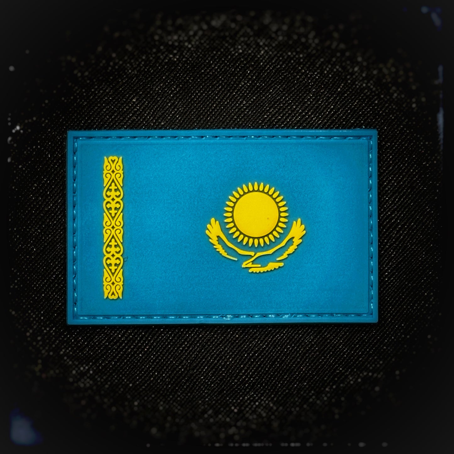 Kazakhstan 2D PVC velcro patch. High quality and durable PVC, woven and embroidered patches for collectors, airsofters and military enthusiasts. Also serves as a morale patch. patchworld. patchworld.net