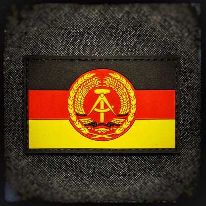 Historic 3D PVC Patch of the Nationale Volksarmee (NVA) which was the armed forces of East Germany (DDR), established in 1956 during the Cold War as part of the Warsaw Pact. High quality and durable PVC, woven and embroidered patches for collectors, airsofters and members of the military. Also serves as a morale patch. Patchworld. patchworld.net