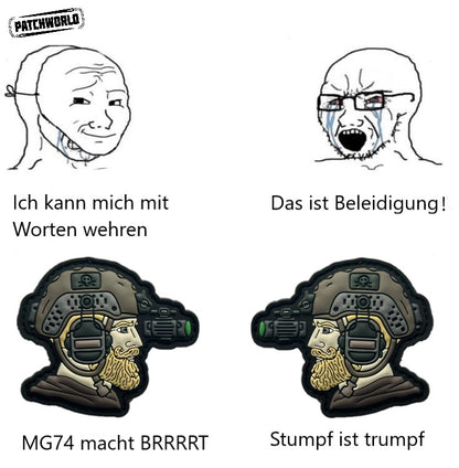 3D PVC Patch mit Klett: Yes-Chad Operator Man kann nicht einfach NSFGs und vollautomatische Waffen kaufen, das ist ja illegal! (Wir lieben unsere memes und shitposts) Hochwertiger und langlebiger PVC Patch für Sammler, Airsofter und angehörige des Militärs. Dient Natürlich auch als Moral Patch. patchworld.net Patchworld